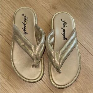 Free People Gold Sandals